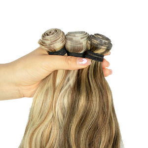 Estensioni di Capelli Umani Vergini Remy Europei Biondi Lisci 12A Double Drawn, Allineati alle Cuticole, Marca Vividion - Product Image 3