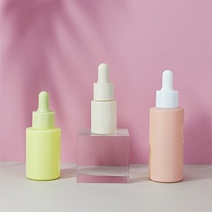 Matte pink Color <b>Flat</b> Shoulder Serum 1oz Bottles 30ml Essential Oil Glass Dropper Bottles - Product Image 4