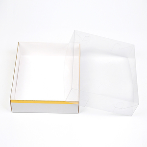 Các tông màu trắng gấp giấy kraft sô cô la Cookie bánh lưu trữ rõ ràng Top Bìa PVC cửa sổ nắp hộp bao bì - Product Image 5