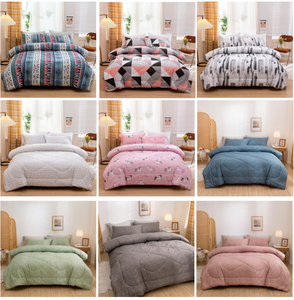 أطقم أغطية سرير فاخرة بالجملة مطبوعة من الألياف الدقيقة المحشوة بالبوليستر للزفاف بمقاسات توأم وكوين - Product Image 6