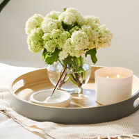 Plateau de service décoratif de luxe durable en bambou tissé à la main, OEM ODM, vente en gros, plateau de service alimentaire personnalisé