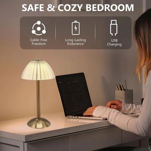 Modern LED Table Lamp Touch <b>Sensor</b> Dimmable Rechargeable Wireless Reading Night <b>Light</b> for Hotel Bedroom Decor - Product Image 6