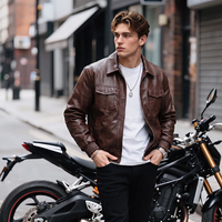 Modische Langarm Loose-Fit PU-Lederjacke Varsity Biker Pilotenjacke für Herren Lederjacke mit Eigenem Logo OEM ODM