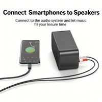 Câble audio stéréo Type-C vers double prise mâle 6,35 mm avec gaine en PVC et répartiteur pour téléphone, ordinateur portable, amplificateur et enceintes