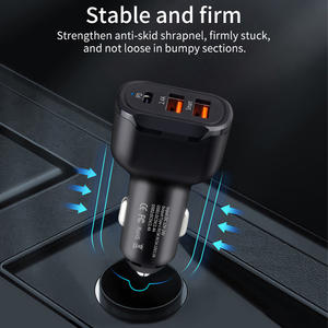 Portátil 3 Portas Tipo C PD Dual QC <span class=keywords><strong>USB</strong></span> a Saída de Carregamento Rápido Universal Socket Cigarette Lighter <span class=keywords><strong>Car</strong></span> Charger - Product Image 4