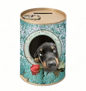 Tirelire pour enfants personnalisable, écologique, imprimée avec des dessins animés, tube cylindrique pour collection de pièces de monnaie - Product Image 1