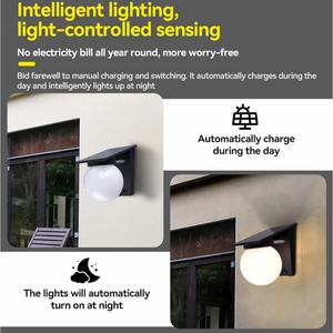 NUEVA Lámpara Solar de Pared para Exteriores, Impermeable, para Patio, Jardín, Villa, Lámpara Decorativa Redonda Tricolor, Lámpara Solar de Pared - Product Image 3