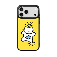Coque de téléphone AG Feeling Black Edge avec motif étoiles et nuages pour iPhone 17, 17 Pro Max, 16 Pro, 15, 15 Pro Max – Coque magnétique