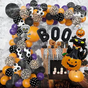 Halloween-Spinnennetz Ballonkette Bogensatz Halloween Party Location Dekoration Ballonkette Girlande