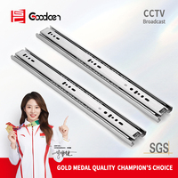 Goodcen Glissière de tiroir à roulement à billes en acier inoxydable à 3 plis et à extension complète 45mm pour armoire de cuisine Accessoires de tiroir Rail