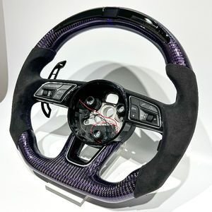 <span class=keywords><strong>Volante</strong></span> de Cuero de Fibra de Carbono Morado y Negro para Audi B8 S3 <span class=keywords><strong>S4</strong></span> S5 RS3 RS4 RS5 B8.5 8P 8V B9 C7 A6 A7 RS6 RS7 A8 S6 S7 - Product Image 4