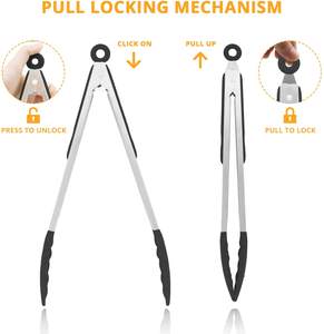 <span class=keywords><strong>12</strong></span>-Zoll-Silikon-Lebensmittelzange Antihaft-Utensil mit hoch hitze beständigen Spitzen zum Servieren von Servier zangen - Product Image 2