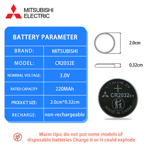 Pile bouton <span class=keywords><strong>Mitsubishi</strong></span> CR2032E 3V adaptée pour la télécommande de la voiture, le décodeur, la carte mère - Product Image 2