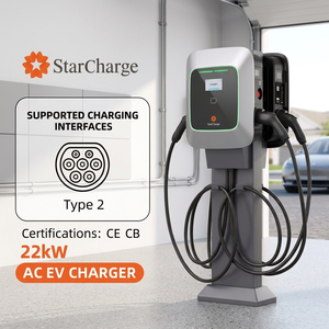 Starcharge Saturn 2x22kW 44kW Output MID-Certified IP55 IK10 Modular Maintenance Easy Install Commercial AC EV <b>Charger</b> - Product Image 1