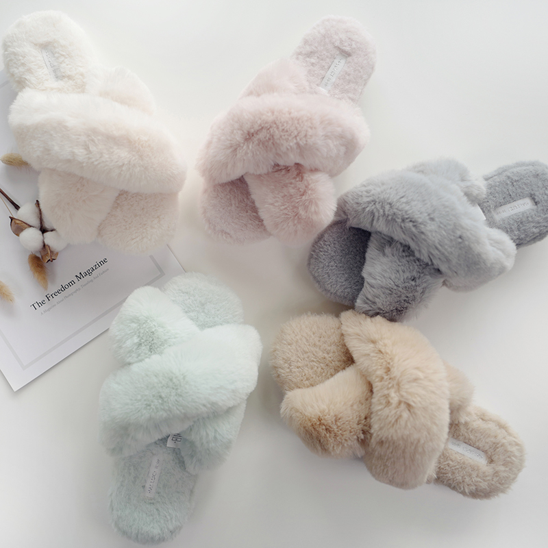 Women s Cross Band Slippers Soft