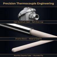 HUADONG High Temperature K & S Type Thermocouple Sensor for Ceramic Furnace Product Category Temperature Sensors
