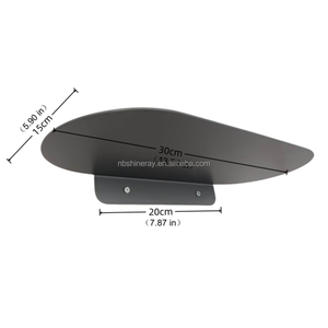 Étagère flottante linéaire industrielle en acier moderne avec revêtement noir, design rectangulaire arrondi, 13,7 pouces, étagères murales pour la décoration de la salle de bain - Product Image 2