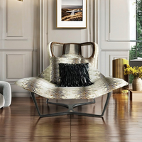 Chaise de canapé simple de luxe moderne avec velours imprimé léopard pour salon chambre à coucher chaise longue de loisirs étoile de mer pour villa maison