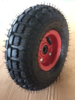 Roues pneumatiques en caoutchouc de 10 pouces 4.10/3.50-4 avec jante en acier pour chariot à main, chariot à roulettes, brouette