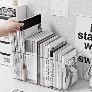 Hiện Đại Máy Tính Để Bàn Lưu Trữ Hộp Trong Suốt <span class=keywords><strong>Acrylic</strong></span> Vật Nuôi Nhôm Cho Ký Túc Xá Bàn Văn Phòng Phẩm Cuốn Sách Tổ Chức Văn Phòng Tập Tin Giỏ - Product Image 2