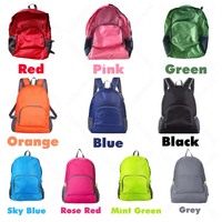 Vente chaude Hommes Réutilisable Avec Sac Zip Imperméable Décontracté Polyester Pliable Pas Cher Super Léger Sac À Dos
