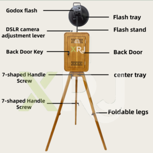 Photomaton en bois double face, disponible en finition bois de rose personnalisée, compatible avec divers <span class=keywords><strong>iPad</strong></span> et appareils photo numériques - Product Image 4