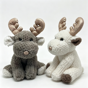 Ensemble de jouets en peluche rennes personnalisés, paire de rennes en peluche, rennes en peluche scintillants, animaux en peluche rennes mignons et doux - Halloween - Product Image 4