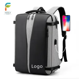 Mochila masculina impermeável, mochila masculina feita em tecido impermeável com entrada para carregador usb, ideal para viagens e negócios, 15.6 polegadas