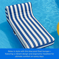 Chaise longue gonflable en forme de L personnalisée, housse en tissu Oxford 600D, chaise flottante de plage et de piscine classique à rayures en PVC pour adultes