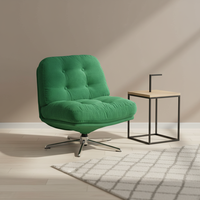 Fauteuil de loisirs pivotant en velours côtelé, fauteuil d'appoint capitonné, canapé simple pour salon, pivotant à 360 degrés