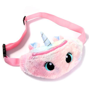 Cartoon Kinder Schüler Geschenke Süße Augen Stickerei Einhorn Weiche Fleece Plüsch Taillen tasche mit verstellbarem Riemen für Mädchen - Product Image 5