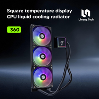 Pendingin CPU Water Cooling Layar Persegi 360mm Desain Kustom 320W TDP Tiga Kipas untuk Casing Komputer Gaming