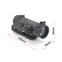 Tactical Prism Scope 1x-4x Fixed Dual Purpose Red Illuminated 11 Brightness Levels CR2032 Battery Hunting Optical Sight Quick