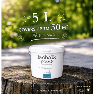 52 PETROL BLUE 5lt LaChalk the evolution of <b>chalk</b> paint Where <b>chalk</b> meets resin: Hybrid <b>Chalk</b> Resin Paint made in Italy - Product Image 2