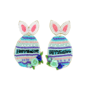 Pendientes hechos a mano con cuentas multicolores de huevo de Pascua, joyería de acero inoxidable para celebraciones de fiestas - Product Image 2