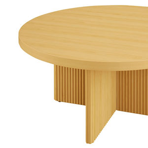Mesa de almacenamiento redonda de madera, simple y elegante, adecuada para la decoración de la sala de estar del hogar, mesa de centro baja para el suelo. - Product Image 3