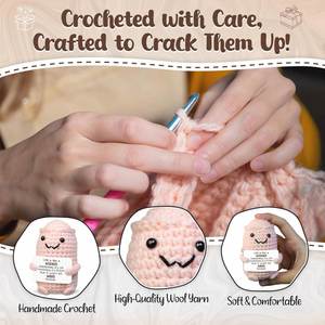 Handmade Positive Dick Christmas White <b>Elephant</b> <b>Gifts</b> for Adults Funny Wiener Crochet with Card Weird Stuff Friend Coworker <b>Gift</b> - Product Image 3