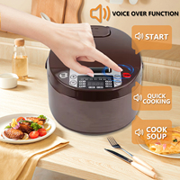 Cuisinière à riz et chauffe-plat à induction parlante en braille de 5 L, en acier inoxydable, fonctionnement facile à une touche