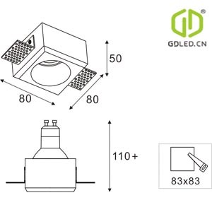 Trimless vòng thạch cao trong nhà IP20 thạch cao <span class=keywords><strong>GU10</strong></span> <span class=keywords><strong>LED</strong></span> Đèn Downlight Spotlight - Product Image 6