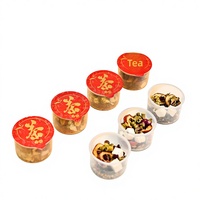 Kotak Hadiah Teh Bunga Buah Campuran untuk Kesehatan dengan Kulit Jeruk Lingzhi, Poria, Hawthorn, Biji Cassia, dan Kacang Adzuki 15 Kaleng 180g