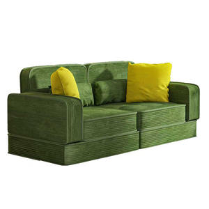 Juego de Sofá Cama de Compresión al Vacío Verde, Venta al por Mayor de Fábrica, Tela Esquinera, Relleno de Esponja, Sin Estructura - Product Image 5