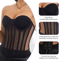 New Style Sexy Shaper Push-Up Tunika Atmungsaktive Mesh Perspektive Fishbone Body Shaping Bauch Spandex Seide Dünnes Korsett Top