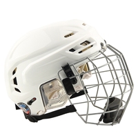 Casque de hockey sur glace professionnel avec cage FM680, certifié sécurité, protection de la tête pour adultes et jeunes, réglable, rouge
