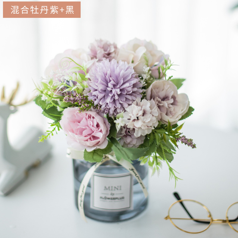 ขวดสีม่วง-ดำดอกโบตั๋น