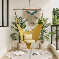 Fauteuil suspendu en corde tressée pour porche, résistant à l'eau et aux UV, pour balcon, terrasse, cour et jardin