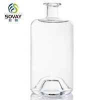Vente directe d'usine Fabrication de bouteilles en verre de haute qualité Vodka Whisky Rhum et bouteilles en verre avec capacité personnalisable