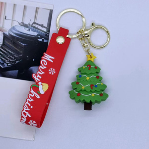 2025 kevchain Kawaii phim hoạt hình hươu Snowman Phụ nữ túi Mặt dây chuyền <span class=keywords><strong>3D</strong></span> dễ thương Santa Keychain trong rubberpvc nhựa cây giáng sinh móc khóa - Product Image 2