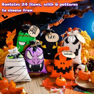 Bolsas de Regalo al por Mayor para Halloween con Diseños de Calabaza y Calavera, Cierre con Cordón, 7x5 Pulgadas, Bolsas para Dulces y Recuerdos de Fiesta - Product Image 4