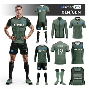 Completi Personalizzabili per Squadre di Calcio 100% Poliestere con Colletto Rialzato, Asciugatura Rapida, Unisex, per Allenamento Sportivo, con Numeri e Logo della Squadra - Product Image 2