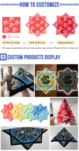 Fazzoletto Girevole Personalizzato con Stampa UV per Festival all'Aperto, OEM ODM, Stampa a Sublimazione Completa, 26'' Flow Stars Luminosi - Product Image 4